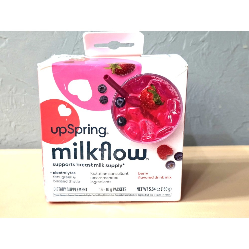 UpSpring Milkflow Breastfeeding & Lactation Supplement Berry Flav 16ct exp 11/26